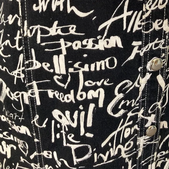 VINTAGE 90/Y2k graffiti print long sleeve pencil Dress - Picture 7 of 16